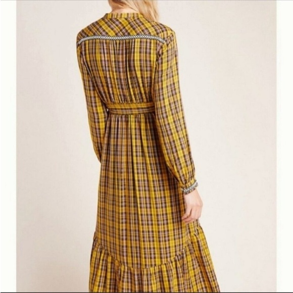 NWT Anthropologie Dalton Wrap Dress Mustard Yellow - Picture 6 of 11